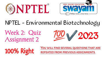NPTEL Environmental Biotechnology Assignment 2 |100%Right| Authentic Ans #EnvironmentalBiotechnology