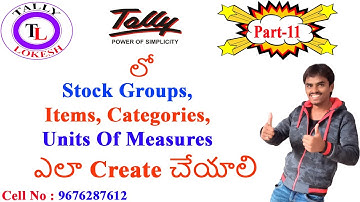 How to CreateGST Stock Groups,Items,Categories,Units of Measures in TALLY||TELUGU||