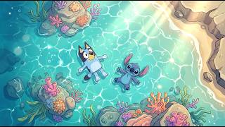 Bluey & Stitch Early Summer in Clear Ocean 🌊 Summer Lofi Beats for Study & Work ☀️ Calm Water Vibes