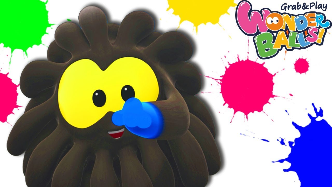 Learn Colors With Funny Cartoon Squishy Balls For Kids Color Splash