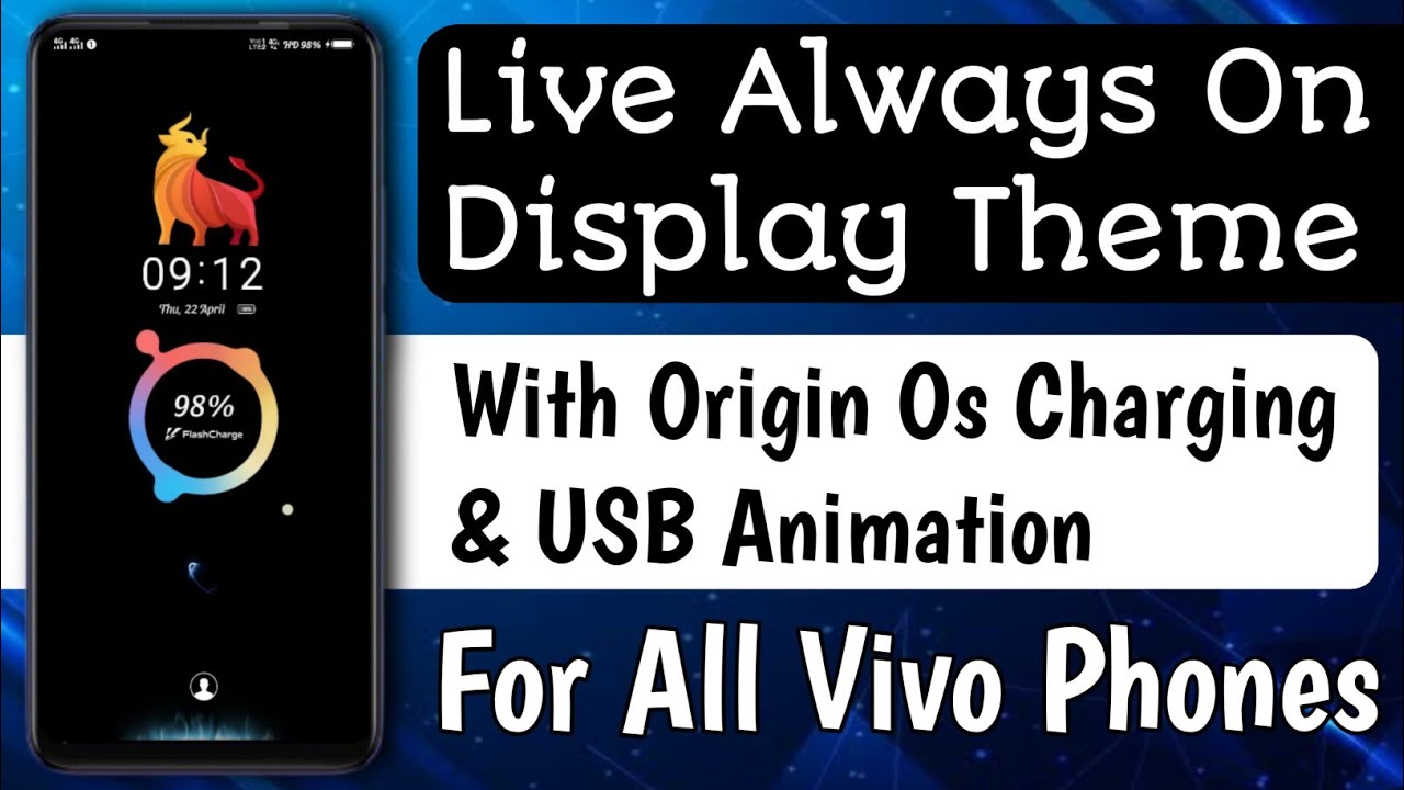 always on display theme for all vivo phones || origin os charging animation & usb animation theme