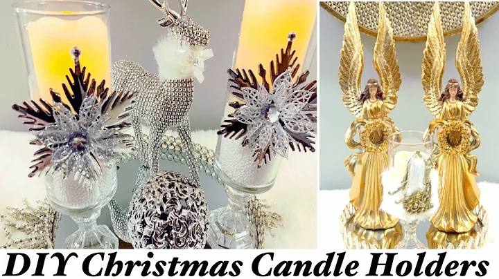 DIY Dollar Tree Christmas Candle Holders | Glam DIY Candle Holders | Christmas DIY | Dollar Tree DIY