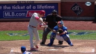 PHI@NYM: Utley's ground-rule double drives in a run