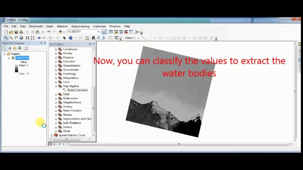 Modified Normalised Difference Water Index  أسهل طريقة تطبيق مؤشر اختلاف الماء الطبيعي المعدل