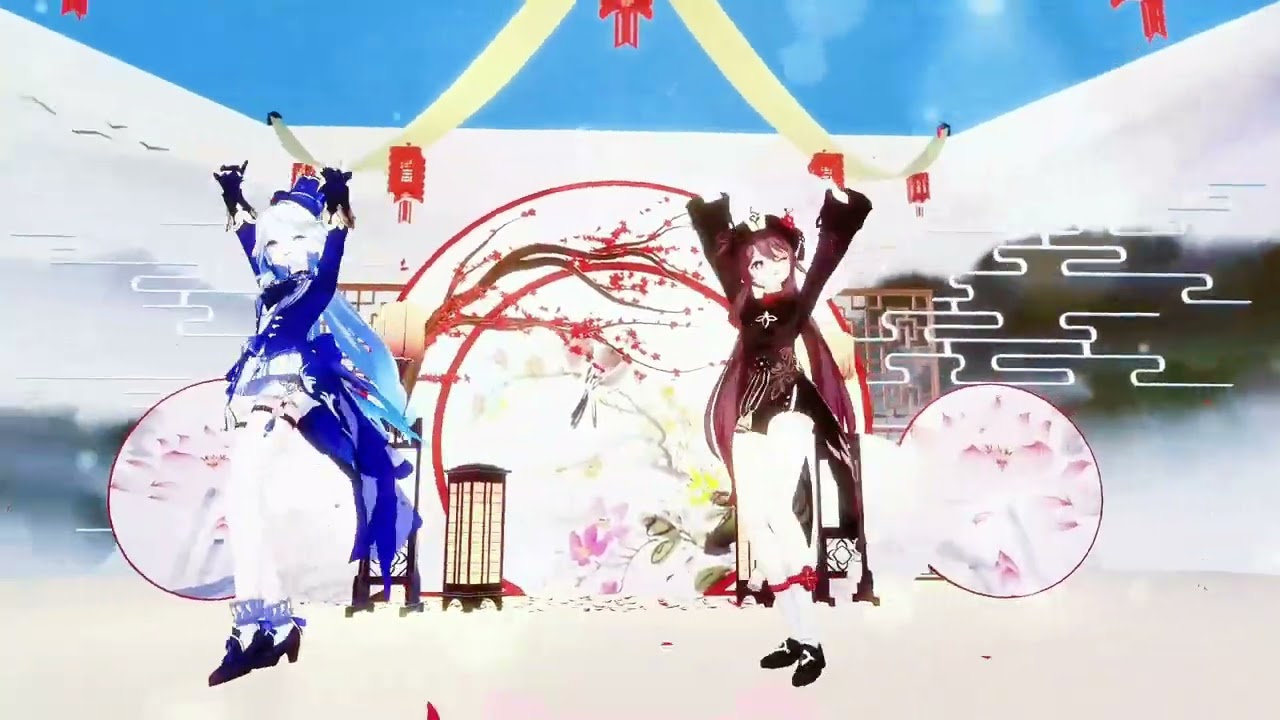 Hu Tao & Furina - 彩虹节拍 #原神mmd #furina #hutao #genshinimpact 