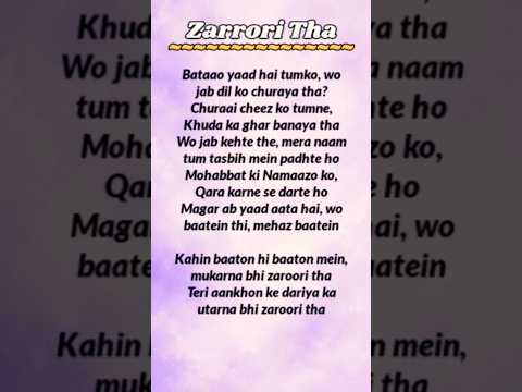 Title:Zaroori Tha | Rahat Fateh Ali Khan | Heart Touching ❤️ #shorts