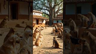 monkey and dog fight | #dog #monkey #fighting #india