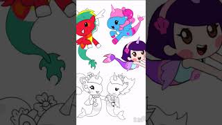 I speedpaint a Mermicorno: Starfall coloring page because its Mer-May #fyp #foryoupage #mermaid