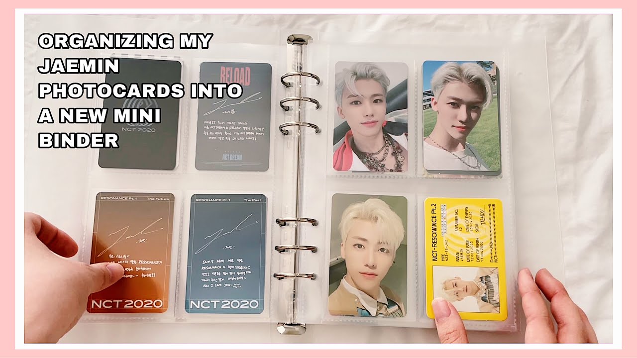 🍓 storing + organizing my nct jaemin photocards into a new mini binder 🍓
