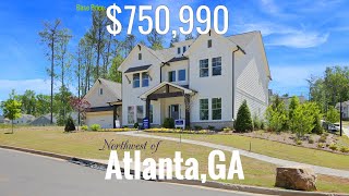 MUST SEE - INSIDE A NEW 5 BDRM, 4.5 BATH MODEL HOME W/4 CAR GARAGE NW OF ATLANTA, B.P $750,990