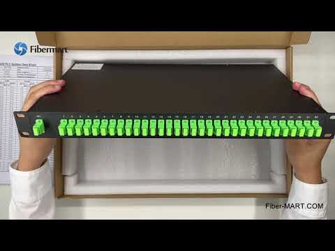 1U Rack Mount PLC Splitter in 19' Metal Box 1x32 PLC Fiber Splitter with SC/ APC SM Fiber