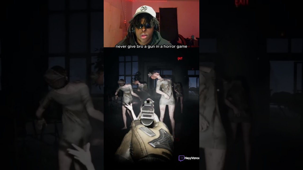 never give bro a gun in a horror game 😂 (Twitch/YT: HeyyVance) #chuxie #horrorgaming #jumpscares