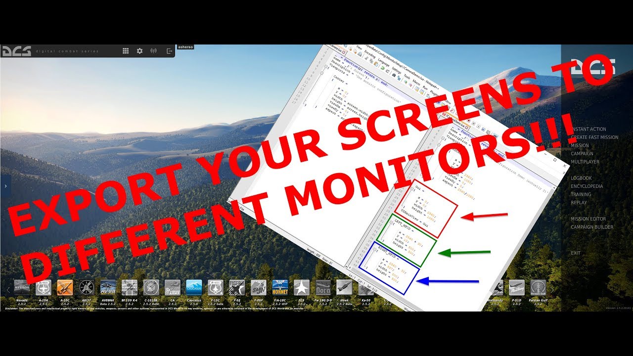 [Tutorial] Export DCS to Different Screens - YouTube