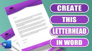 Make a letterhead template from scratch in word and save as a template or PDF