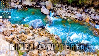 RIVERS and WATERFALL From LANTANG NEPAL in 8K VIDEO ULTRA HD with 8D Sounds | 8K Visual 8D Audio