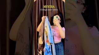 Myntra college wear trendy tshirts💅🏻 #myntrafinds #tshirt #myntrahaul #shorts #shortsfeed #yt