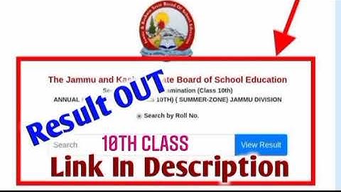 Jkbose 10th class result out