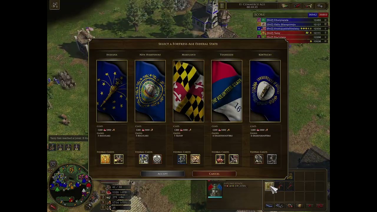 Getting 8 Highlanders with Scottish Immigrants USA Age of Empires 3 Definitive Edition