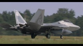 Portal InfoFlesz. Amerykańskie myśliwce F 22 Raptor wylądowały w Łasku