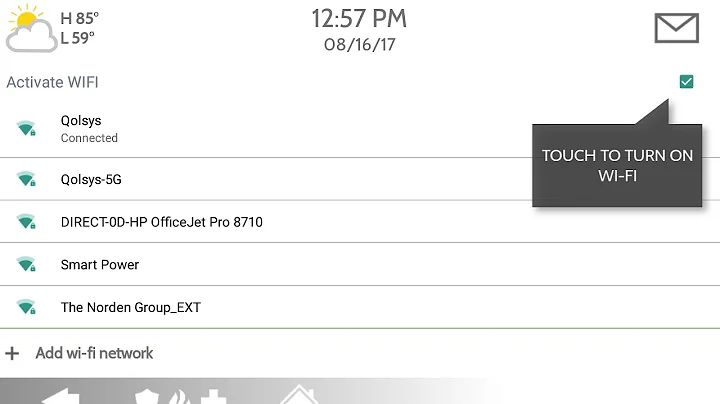 Qolsys IQ Panel 2- Connecting WiFi