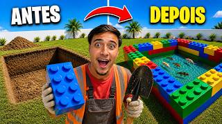 CONSTRUINDO um LAGO para PEIXES de LEGOS GIGANTES