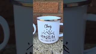 Personalised Enamel Camping Mug ☕🏕️ | Perfect Outdoor Gift from Spotted Lizard Prints