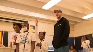 Lions quarterback Jared Goff helps open school's STEAM Lab on Detroit's east side