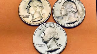 US 1977 Quarters - Look For Silver Error Coins - United States P D and S Mintmarks