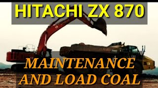 Hitachi ZX870 Excavator Maintenance And Coal Loading Process With Hitachi Excavator And Wheel Loader screenshot 2