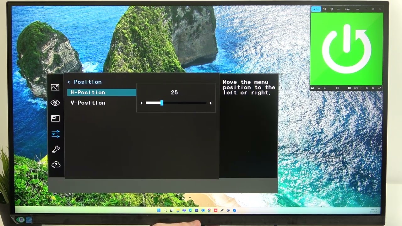 How to change menu position on SAMSUNG ViewFinity S7