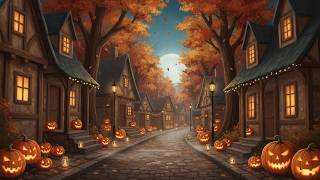 Relaxing Halloween Ambience 🎃 Cozy Autumn Night in a Pumpkin Village 👻 Halloween Music | 1 Hour screenshot 5