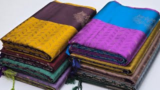 Embossed Semi Soft Silk Sarees With Price || Kanchi Semi Silk Manufacturer || Direct Weaver screenshot 5