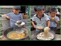 Lovely ! Little boy cooking food like a professional chef 조리 クック Rural life