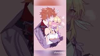 Lumine X Childe Genshin Impact Wind Flowers Snow And Moon