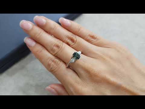 Teal Madagascar sapphire 1.23 ct, unheated Video  № 1