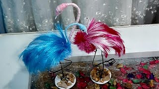 بشريط حرير نعمل اجمل نعامة  احلى ديكورات منزلية Hoom Decorations  beautiful Ostrich