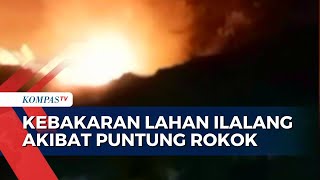 Lahan Ilalang di Lebak Banten Terbakar Akibat Puntung Rokok