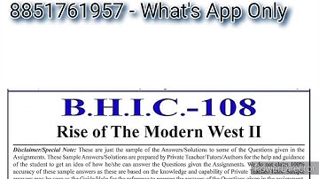 BHIC 108 Solved Assignment 2022-23 in English | BHIC 108 Solved Assignment 2022-23 PDF | BHIC 108
