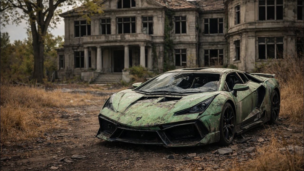Abandoned Green Lamborghini Revuelto Found at a Ruined Mansion | Full Cinematic Breakdown #asmr