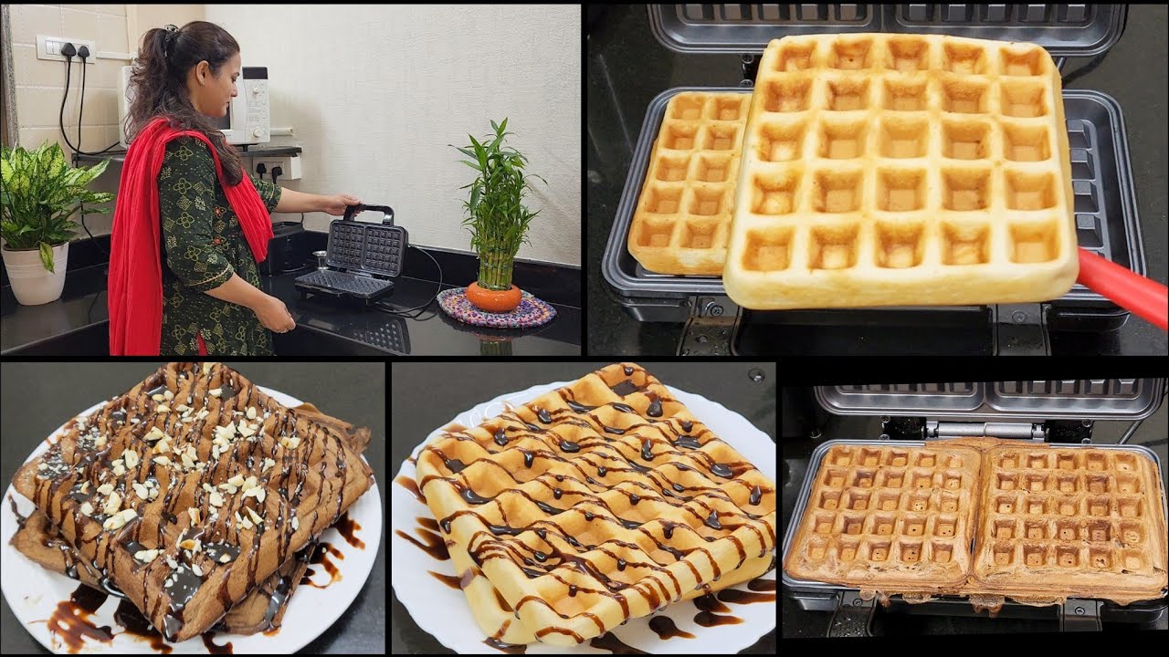 crispy waffles recipe | eggless homemade waffles