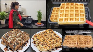 crispy waffles recipe | eggless homemade waffles