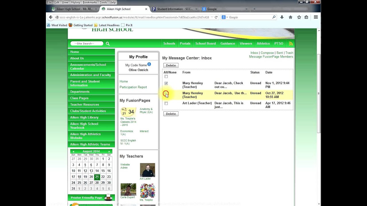 How To Send A Message Through Schoolfusion