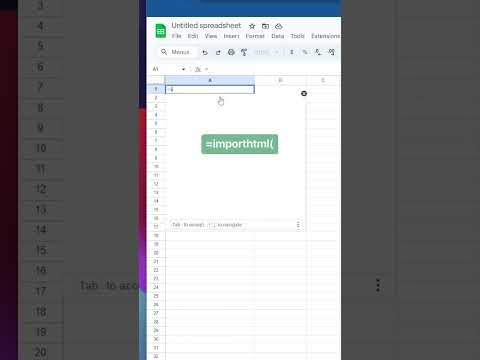 How to pull web data in Google Sheets in 5 seconds! #googlesheets #spreadsheets #webdata