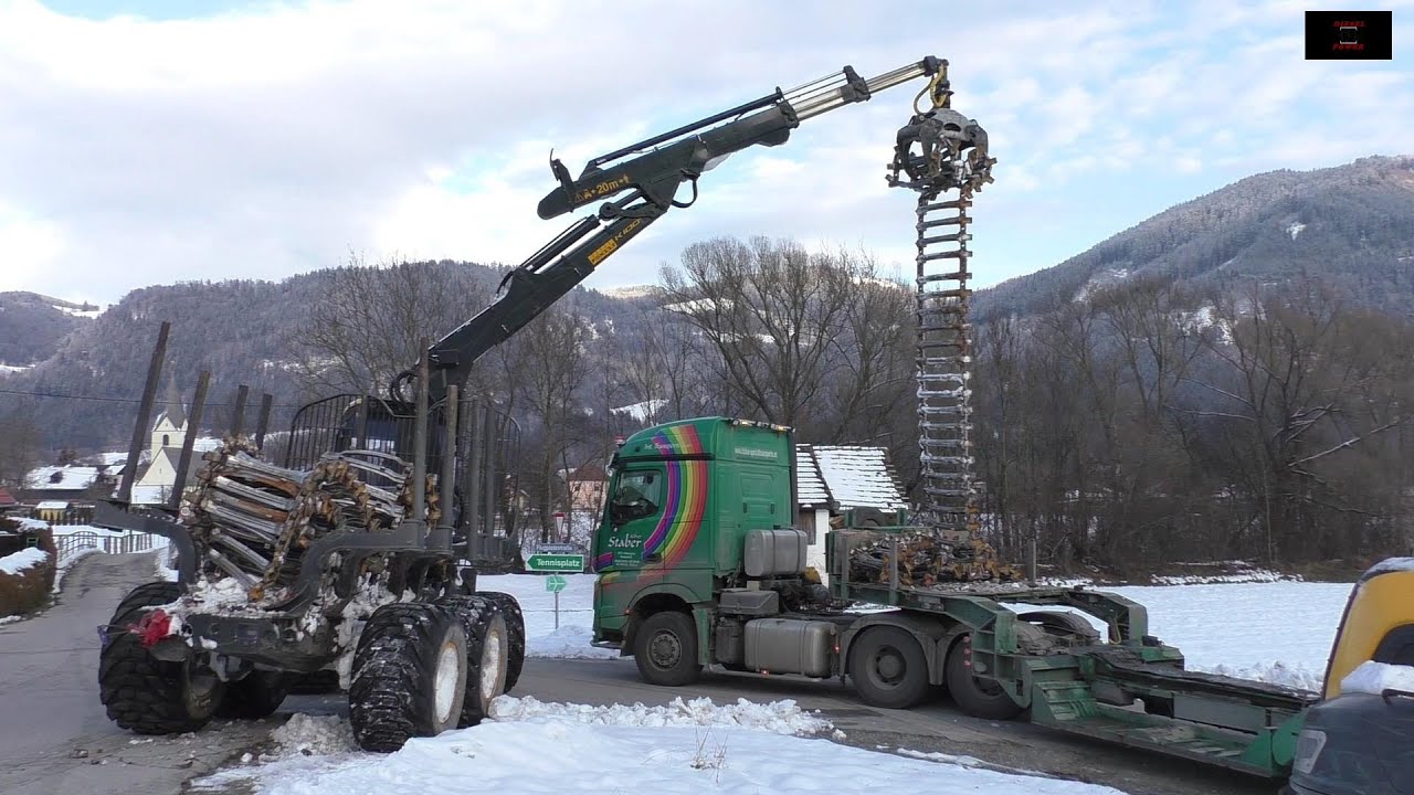 #Tiefladerprofi #Roadshow Abladen Ponsse Bear & Buffalo ¤ Actros 6x6 & Arocs 6x6 ¤ Doll Panther