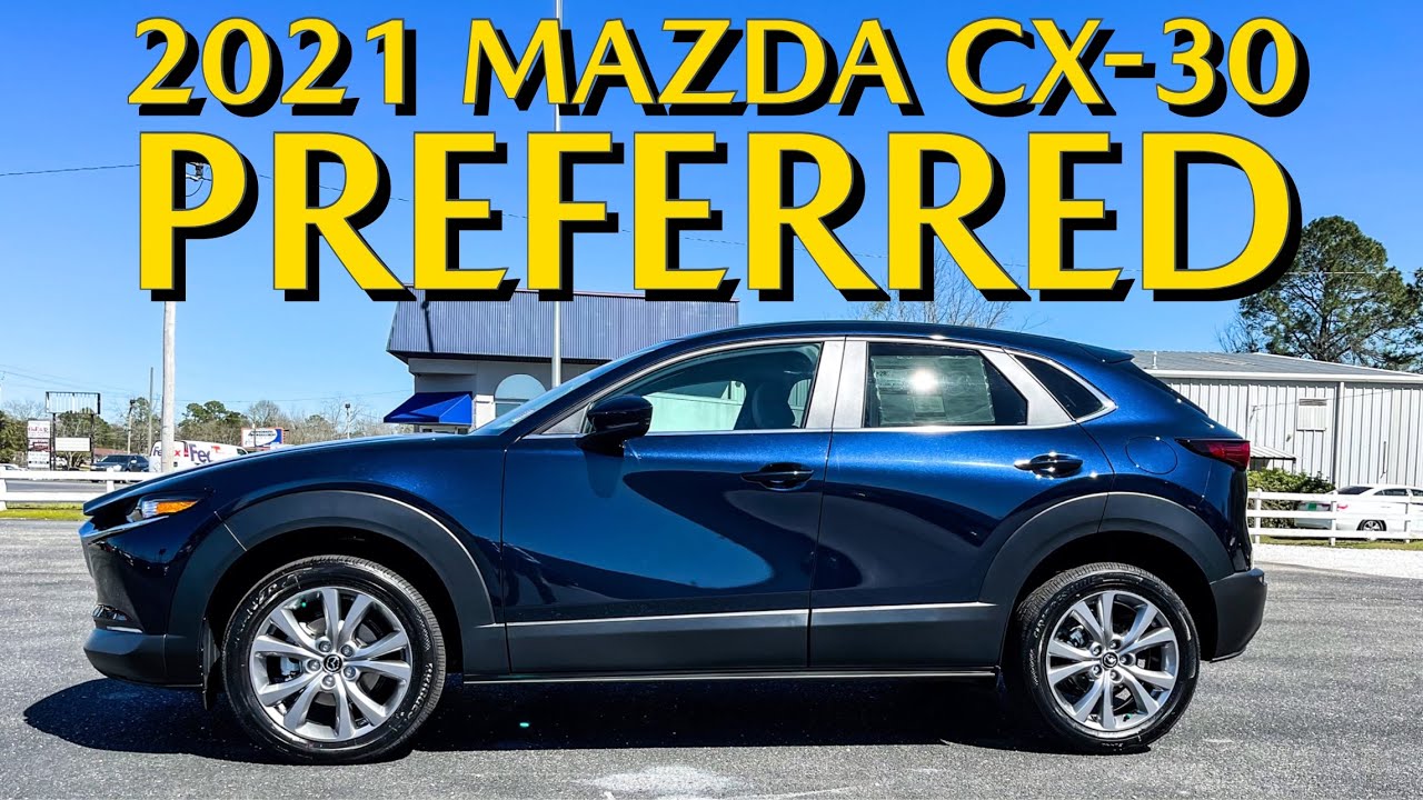 2021 Mazda CX-30  Preferred Package in Deep Crystal Blue and Greige 