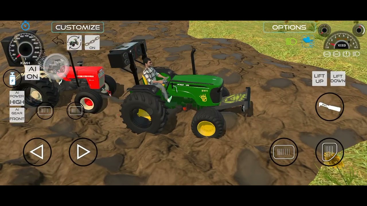 , इंडियन ट्रैक्टर गेमिंग वीडियो एक तरफ तीन ट्रैक्टर वाला और एक तरफ एक ट्रक अलग ट्यूशन ट्रक की#videos