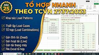 Bài 25 | Tổ hợp nhanh tải trọng theo TCVN 2737:2023 trong Etabs