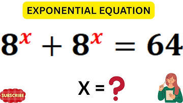 8^x+8^x=64 🧠Math Olympiad Problem | Tricky Question ⁉️