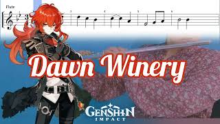 Dawn Winery | Flute cover [Sheet music] Genshin Impact