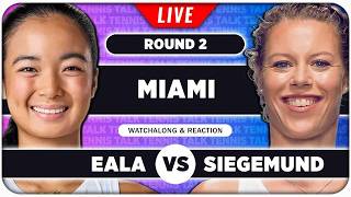 EALA vs SIEGEMUND • WTA Miami 2026 • LIVE Tennis Watchalong screenshot 1